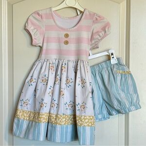 Sz4-5 Tabitha Twinkle Sunny Afternoon Cassie Dress with matching bloomers